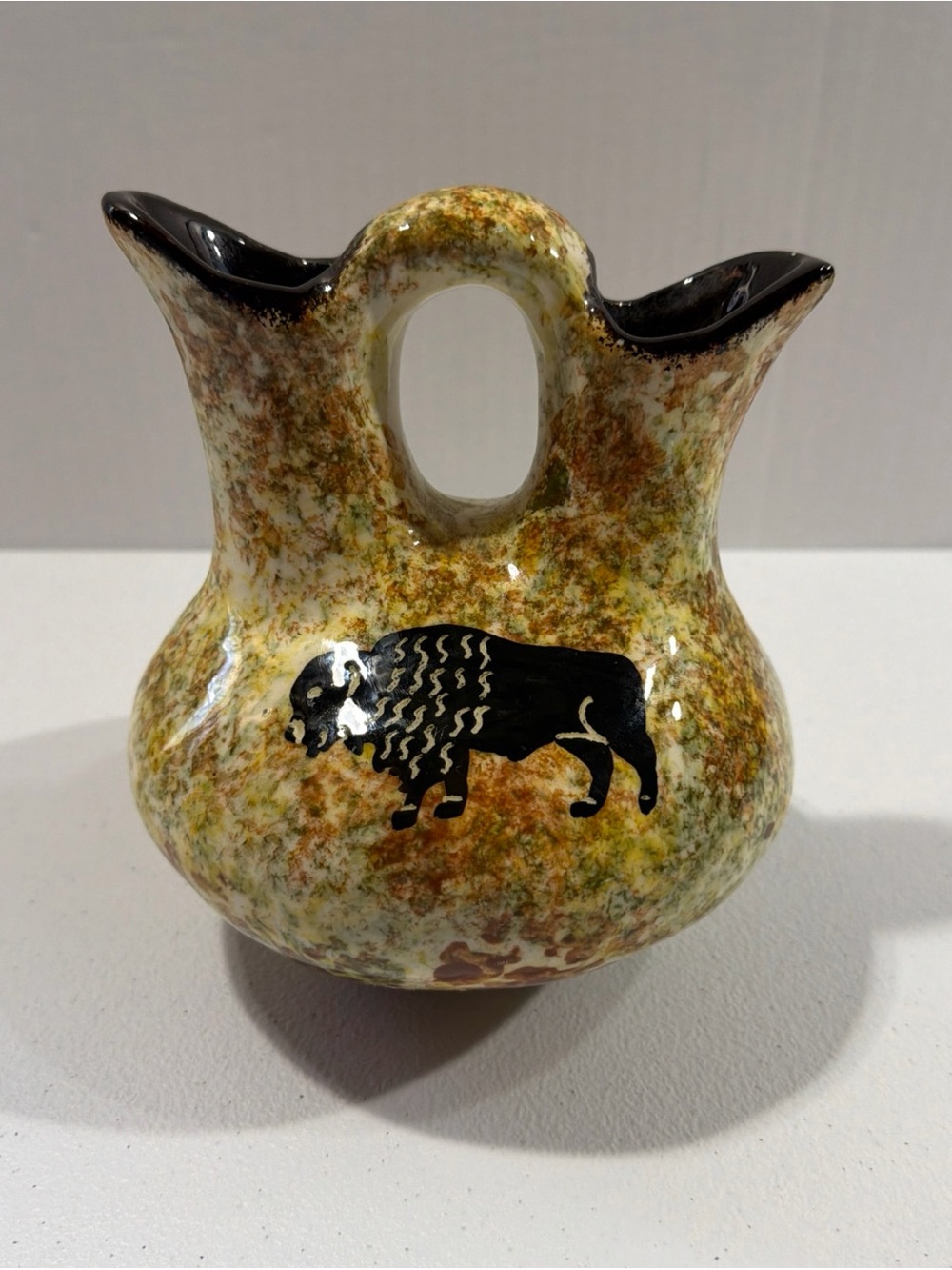Southwestern Buffalo Wedding Vase Pot  / See Description